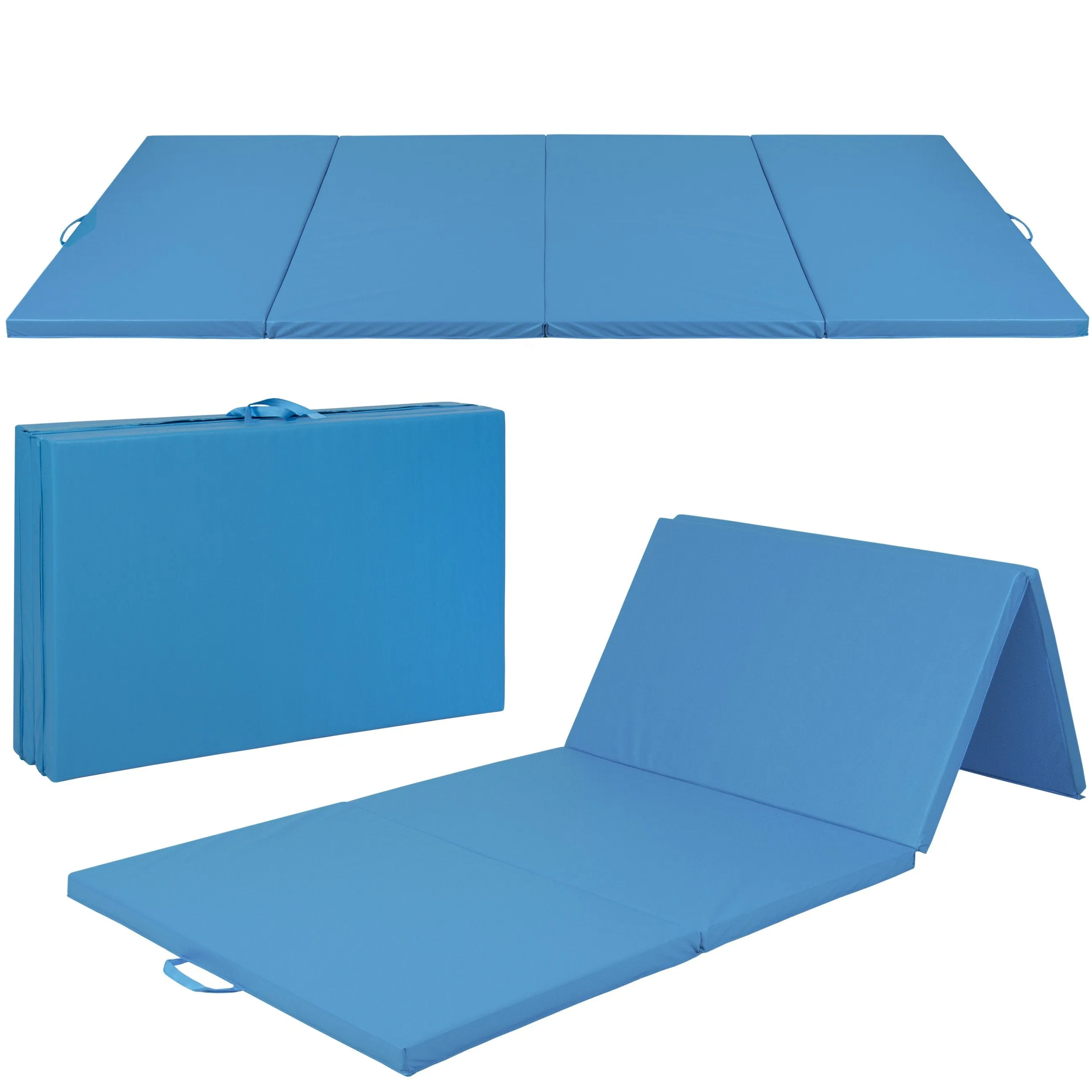 10ft 4-Panel Folding Foam Gym Exercise Floor Mat w/ Carrying Handles