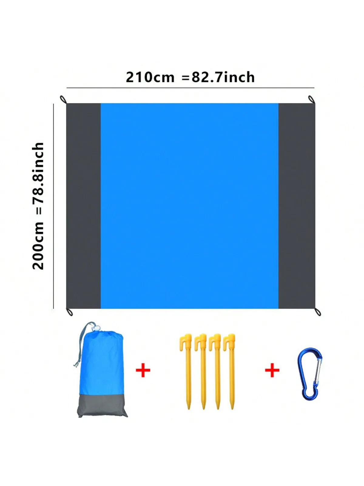 1pc New Outdoor Waterproof And Foldable Picnic Mat With Pocket, Made Of Polyester Grid Fabric, For Camping And Beach