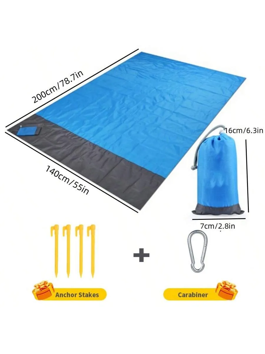 1pc Waterproof & Moisture-Proof Outdoor Picnic Mat, Foldable Pocket Lawn & Beach Pad Camping Mat Beach Towel