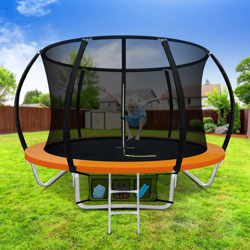 8FT Anti-Graze Trampoline for Kids w/ Safety Net, Ladder - Everfit