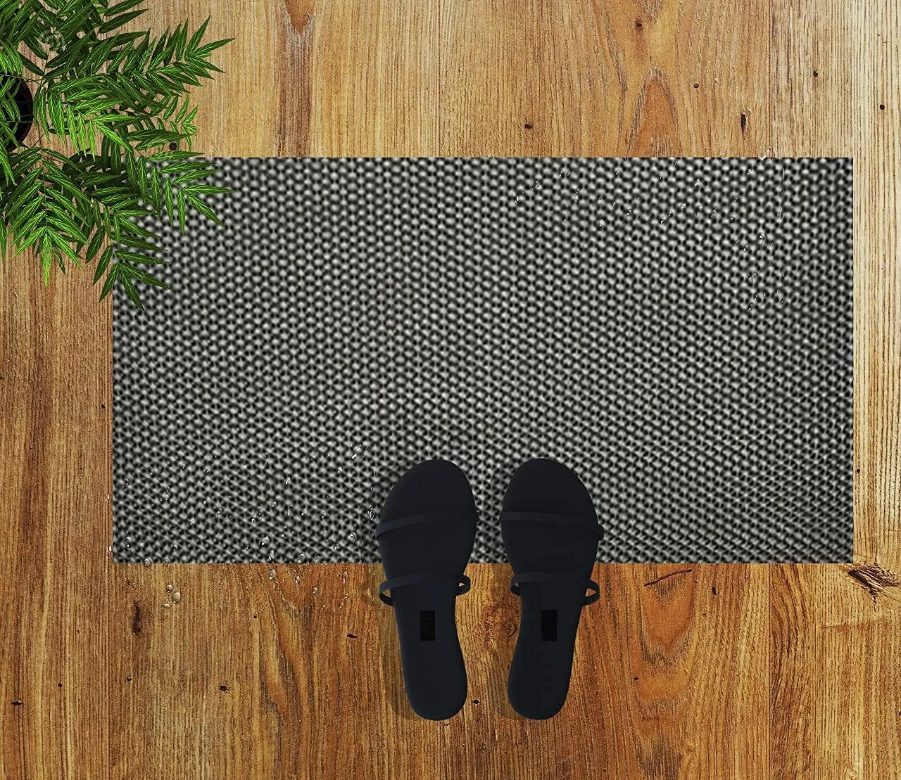 amazelo cart Anti Skid Pvc Rubber Mat For Floor Large Size Home Entrance Commercial Waterproof Mud Dirt Trapper Indoor Outdoor Carpet Plastic Non Slip For Hotel, Office (2X3Ft, Grey), Large Rectangle