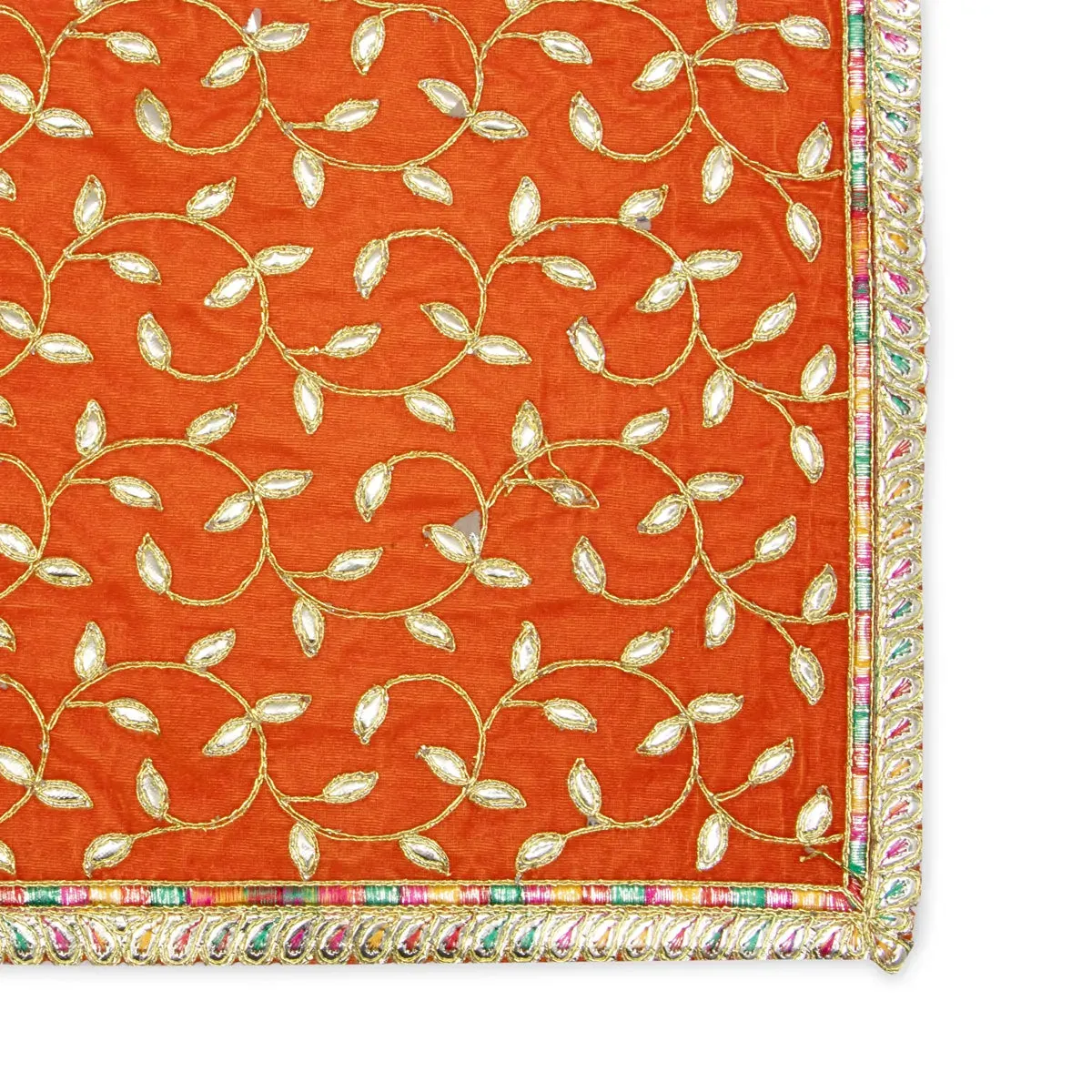 Asan Mat - 13 x 20 Inches | Velvet Aasan Mat/ Jari Border Pooja Aasan for Deity/ Assorted Colours/ 55 Gms Approx