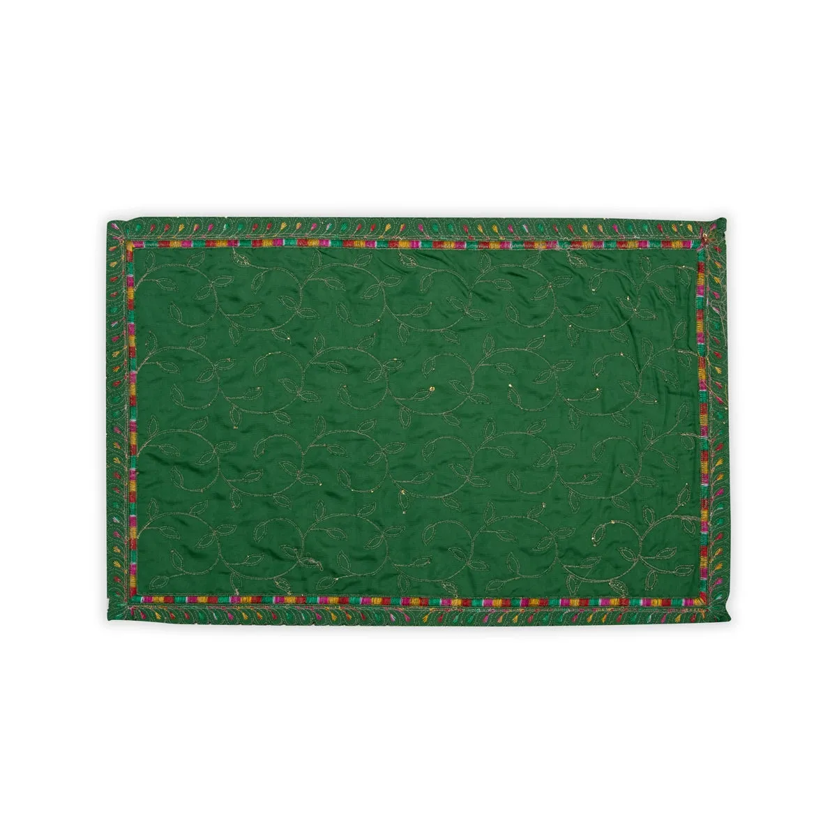 Asan Mat - 13 x 20 Inches | Velvet Aasan Mat/ Jari Border Pooja Aasan for Deity/ Assorted Colours/ 55 Gms Approx