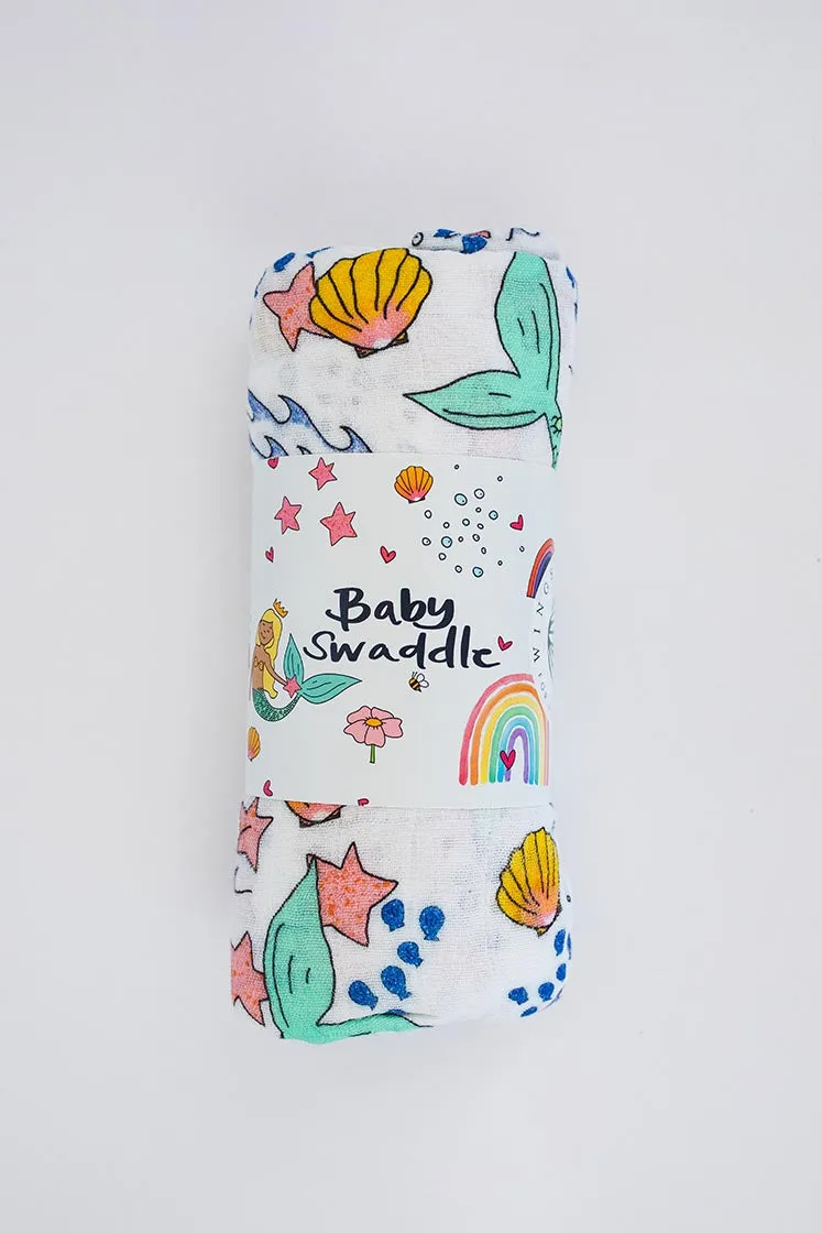 Baby Swaddle - Sunrise Shells and Tails