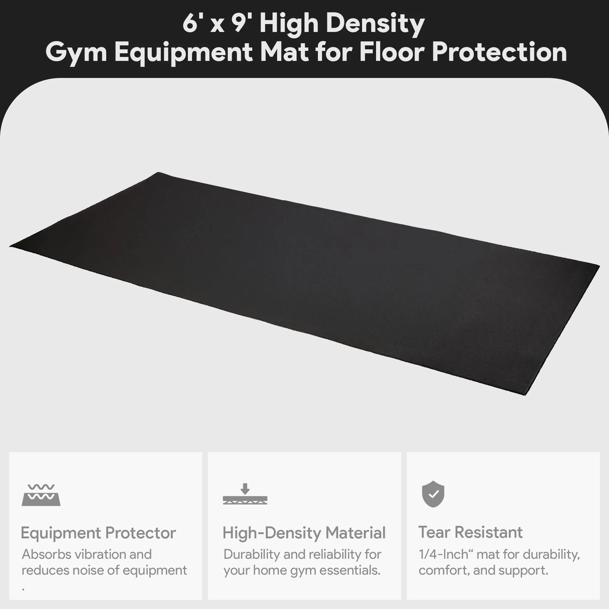 BalanceFrom 6' x 9' High Density Gym Mat for Floor Protection (Open Box)