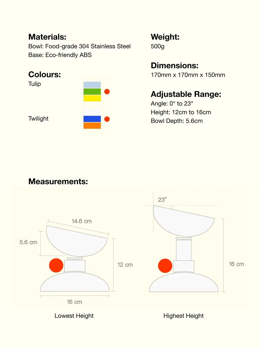 Bloom Bowl - Adjustable Height & Angle