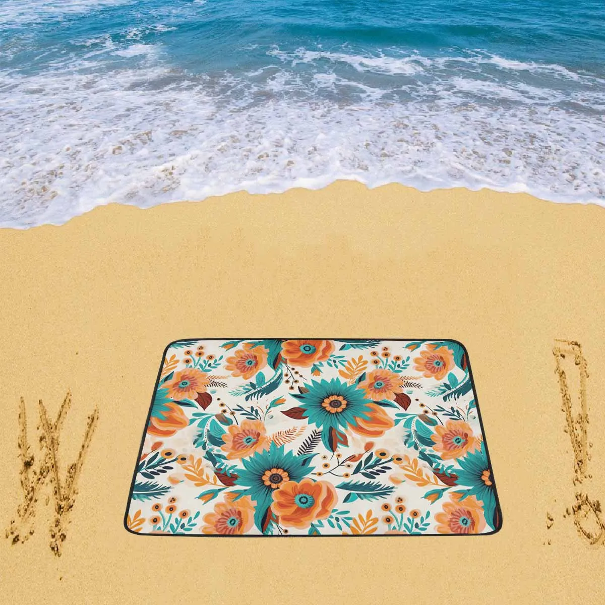 Boho Retro Floral  Beach Mats 78"x 60"