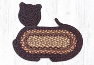 Cat Rug / Bowl Mat - Black Cherry, Chocolate, & Cream