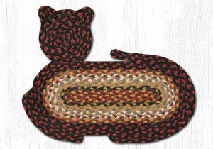 Cat Rug / Bowl Mat - Burgundy, Mustard, & Ivory