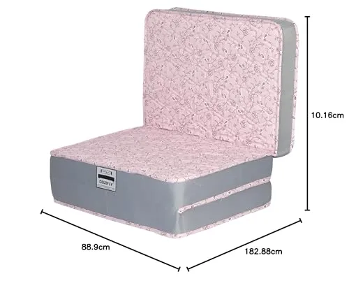 COLOFLY 4 inch Soft & Bounce Single High Density PU Foam Foldable Mattress (72x35x4, Pink)