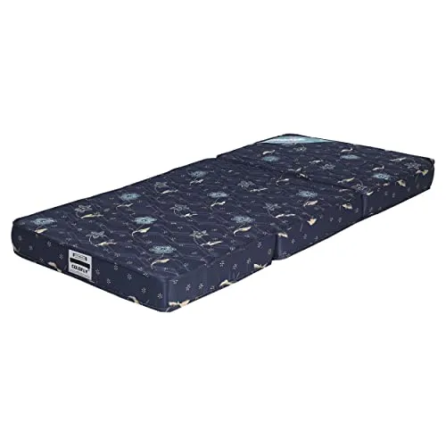 COLOFLY 4 inch Soft Bounce Single High Density PU Foam Foldable Mattress Navy Blue (72x35x4 inch, 3 Fold)