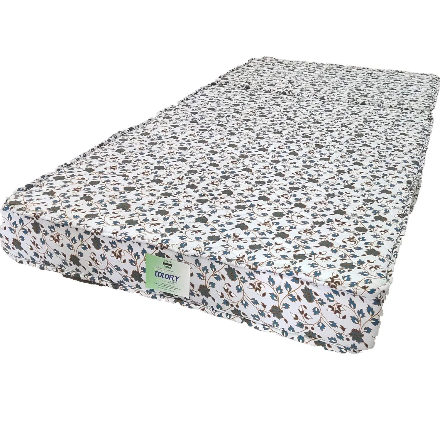 COLOFLY Three Fold 4 inch Single High Density Soft Bounce PU Foam Mattress Sky Blue(72x35x4)