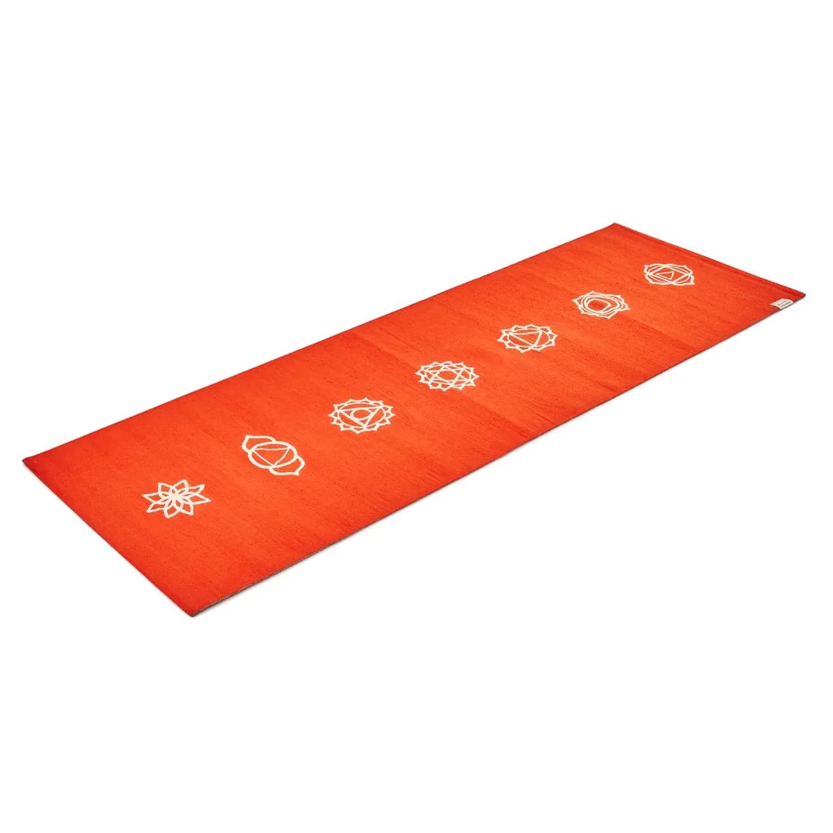 Cotton Yoga Mat- Chakras- High Grip- Orange- 24 inches