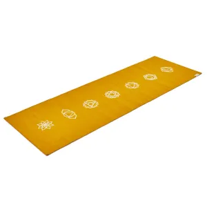 Cotton Yoga Mat- Chakras- High Grip- Yellow- 24 inches