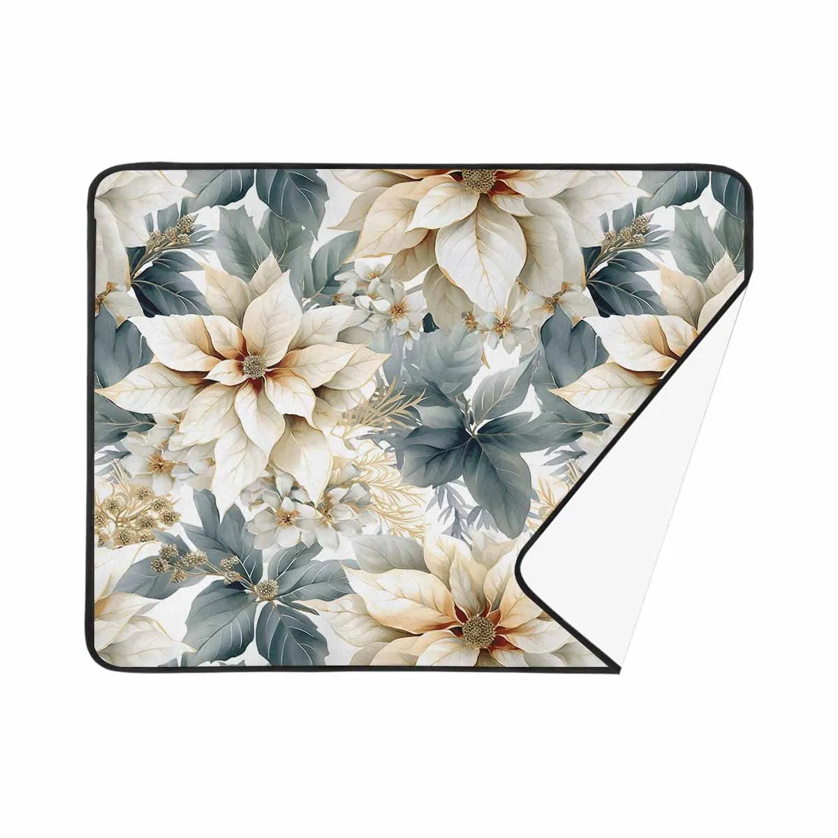 Cream Poinsettia  Beach Mats 78"x 60"