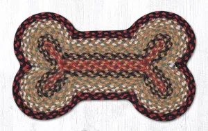 Dog Bone Braided Pet Rug - Burgundy and Mustard