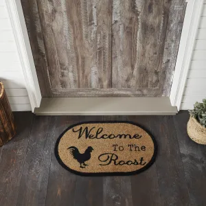 Down Home Welcome to the Roost Coir Rug Oval 20x30