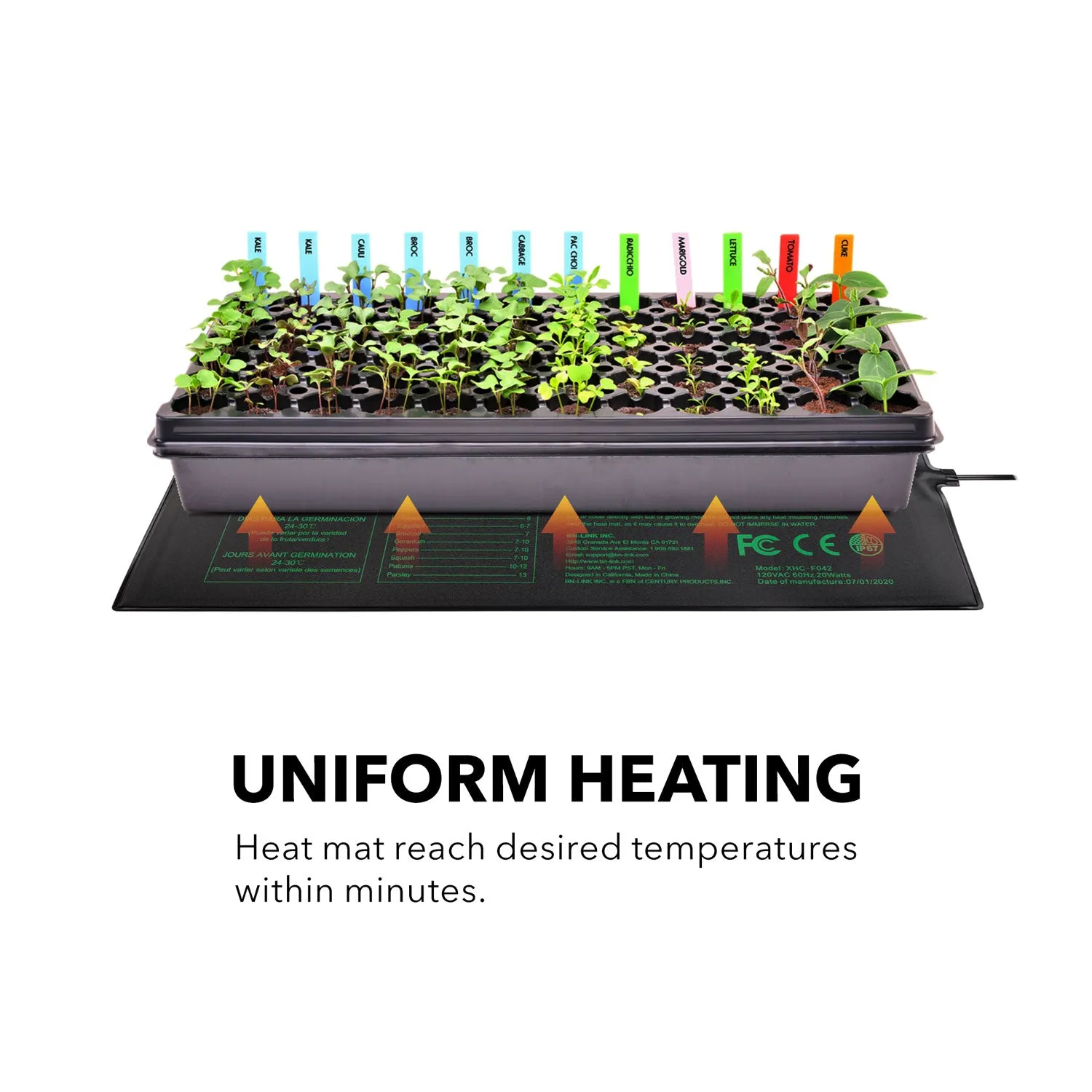 Durable Seedling Heat Mat Warm Hydroponic Waterproof 10" x 20.75" BN-LINK