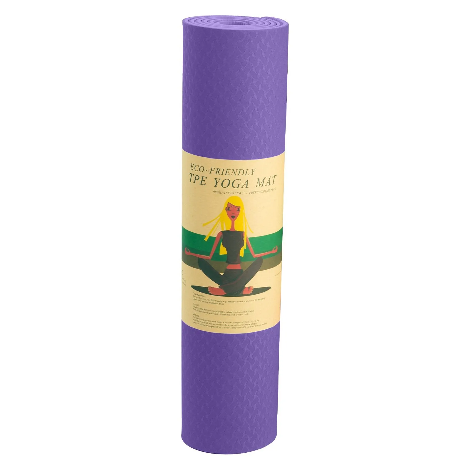 Eco-friendly Non-slip 6mm Yoga Mat w/ Carry Strap - Powertrain