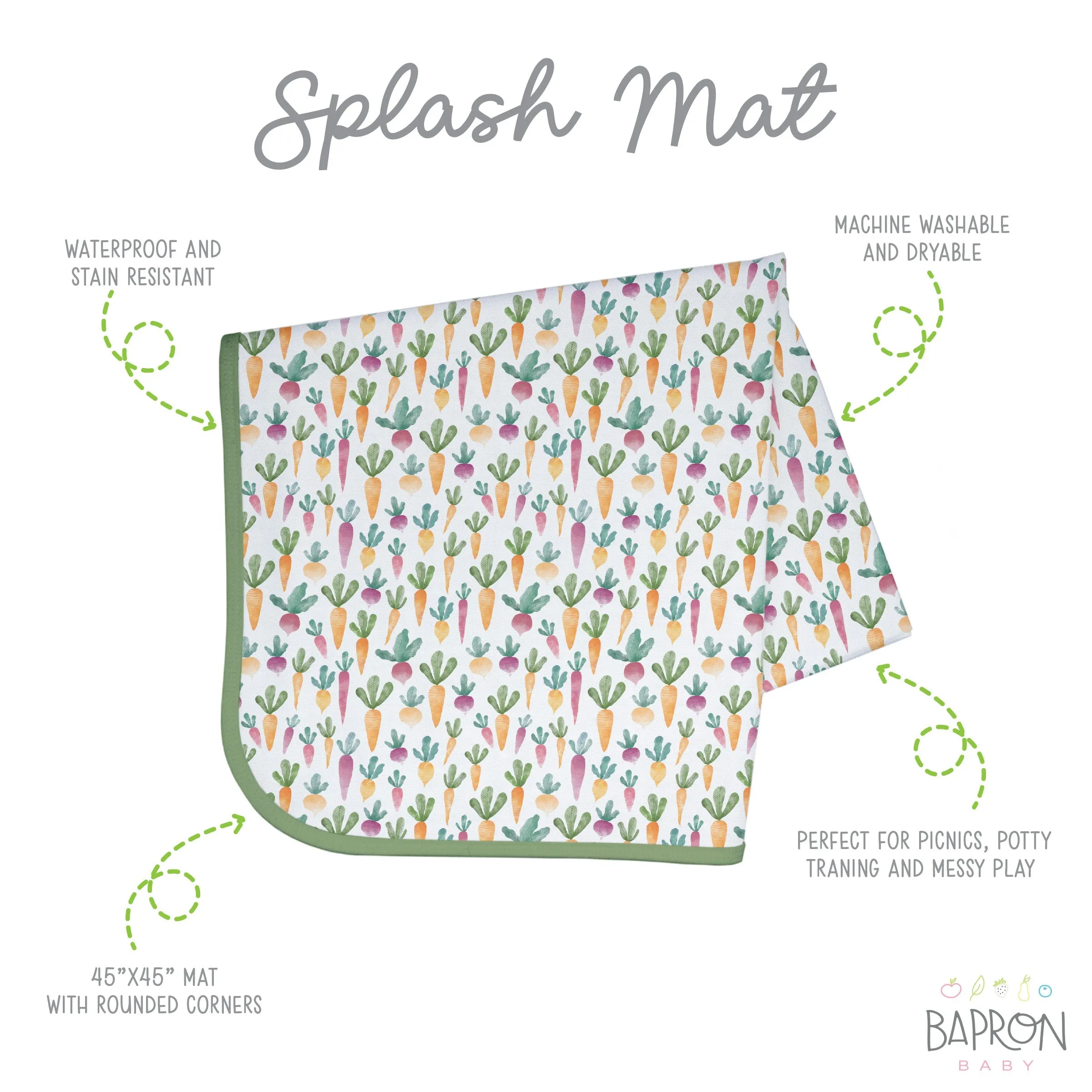 Farm Produce Splash Mat - A Waterproof Catch-All For Highchair Spills And More!