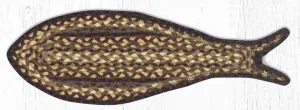 Fish Rug / Bowl Mat - Black Cherry, Chocolate, & Cream