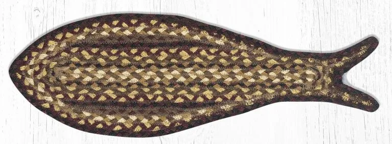 Fish Rug / Bowl Mat - Black Cherry, Chocolate, & Cream