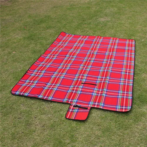 Folding Beach Cushion Spring Outdoor Picnic Lightweigh Waterproof Sleeping Camping Pad Mat Moistureproof Plaid Blanket