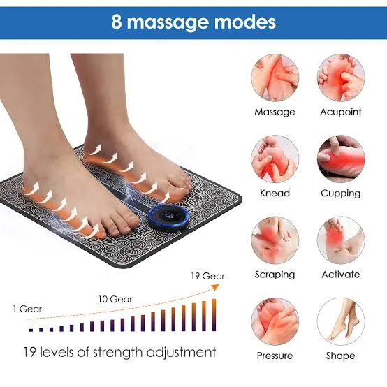 Foot Massager Mat Pad Relax Feet for Home and Office Use Portable Electric Massage Pad.