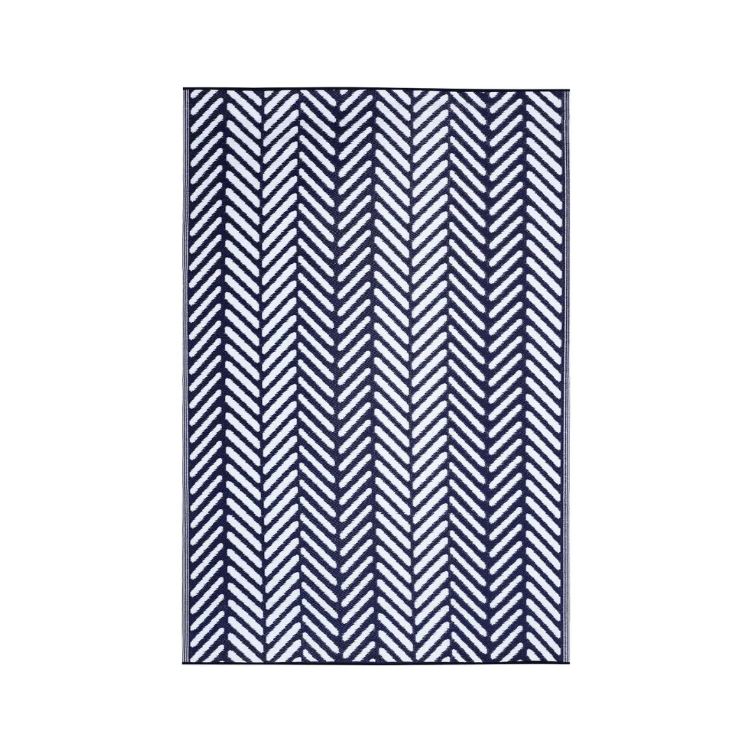 Fresno Navy Chevron Foldable Waterproof Large Camping Mat - 270x360 Cm