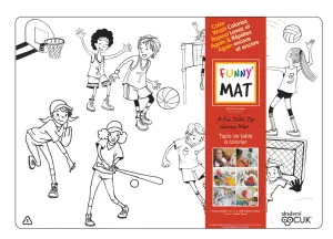 Funny MAT A Fun Table Top Coloring Mats - Sports (Transparent, Single)