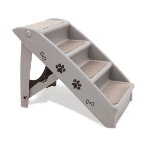 Gray Foldable 50cm Pet Stairs with Non-Slip Mat - Furtastic