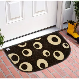 Heart Home D Shape Anti-Slip Durable Rubber Door Mat, Welcome Mat for Entryway,Patio,Garage, Outdoor, 21"x14" (Brown)-HS40HEARTH23959