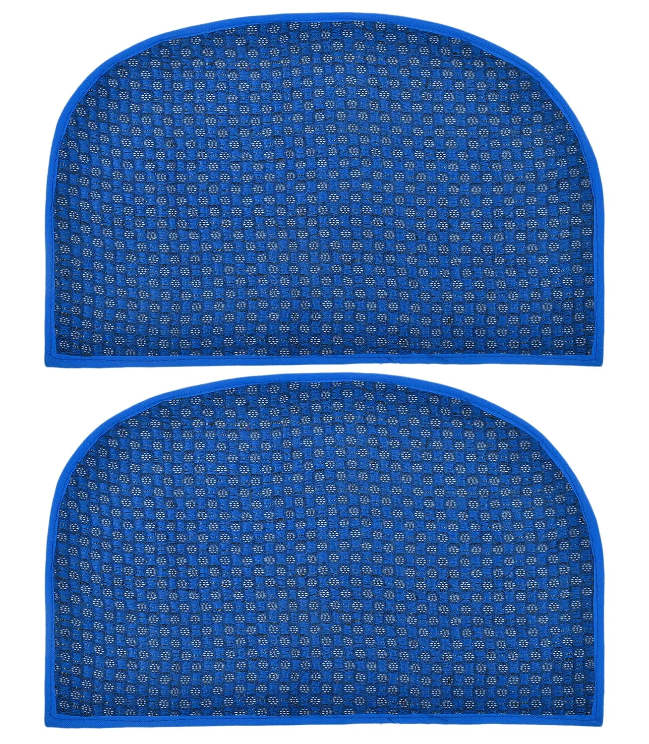 Heart Home D Shape Anti-Slip Durable Rubber Door Mat, Welcome Mat for Entryway,Patio,Garage, Outdoor, 21"x14"- Pack of 2 (Blue)-47HH01283