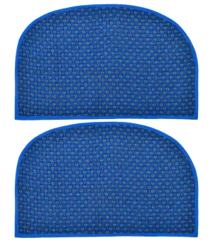 Heart Home D Shape Anti-Slip Durable Rubber Door Mat, Welcome Mat for Entryway,Patio,Garage, Outdoor, 21"x14"- Pack of 2 (Blue)-47HH01283