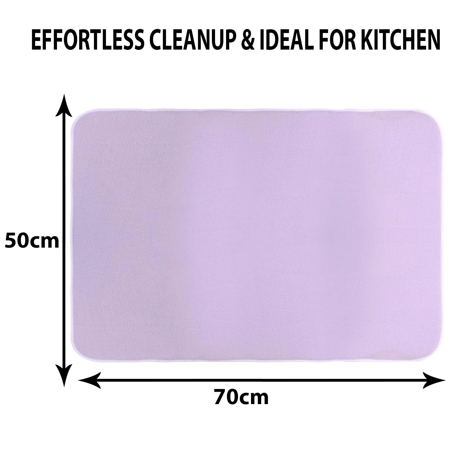 Heart Home Dish Dry Mat | Microfiber Drying Mat | Reversible Kitchen Drying Mat | Absorbent Mat | Kitchen Dish Dry Mat | 50x70 | Pack of 2 | Light Purple & Maroon