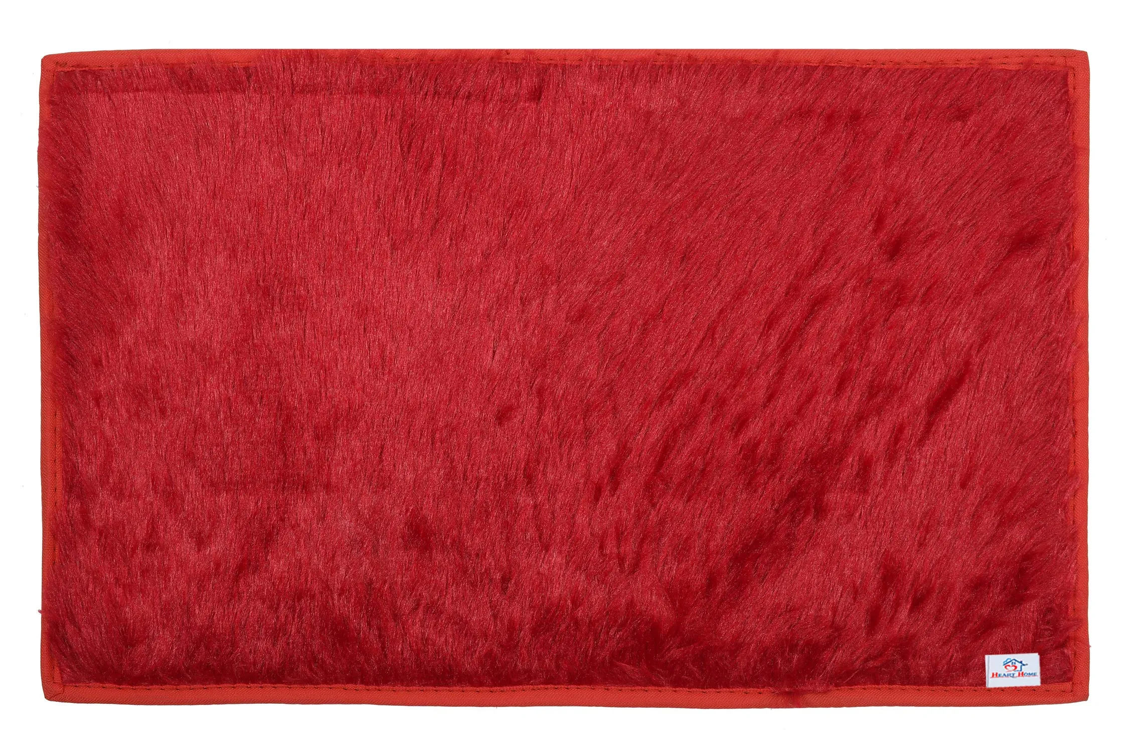 Heart Home Door Mat (Red, Microfiber, 56x37 cm)