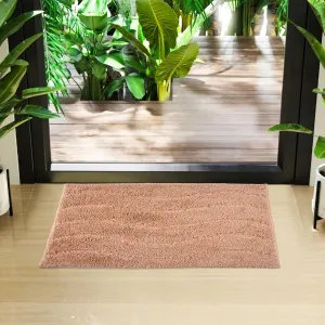 Heart Home Door Mat | Waves Shape Doormat | Velvet Entrance Mat | Entry Doormat | Office Entrance Door Mat | Door Mat for Home | Door Mat for Living | Light Brown