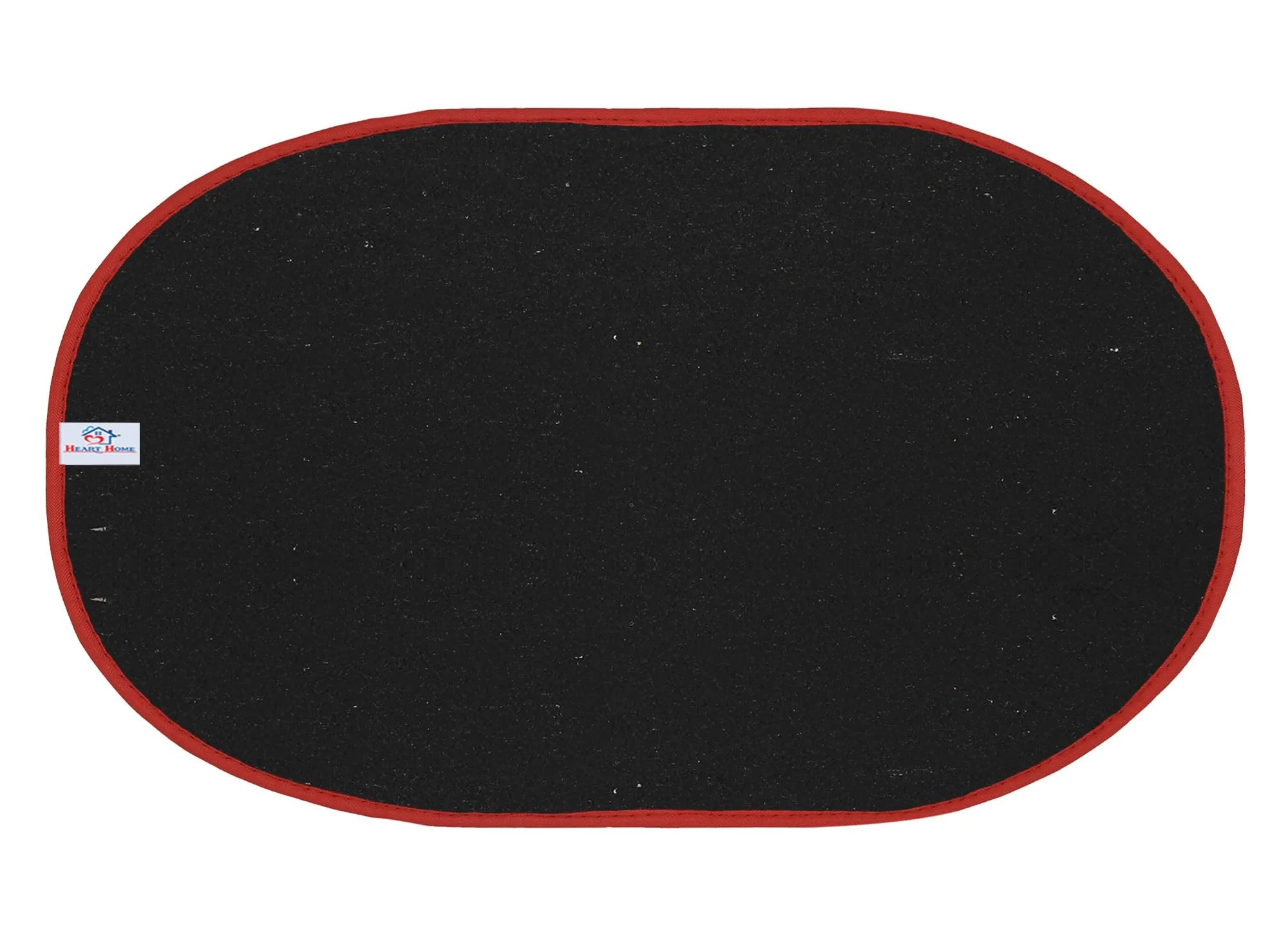 Heart Home Oval Shape Durable Microfiber Door Mat, Heavy Duty Doormat, Indoor Outdoor, Easy Clean, Waterproof, Low-Profile Mats for Entry, Patio, Garage (14'' x 23'', Red)-HEART12061, Standard