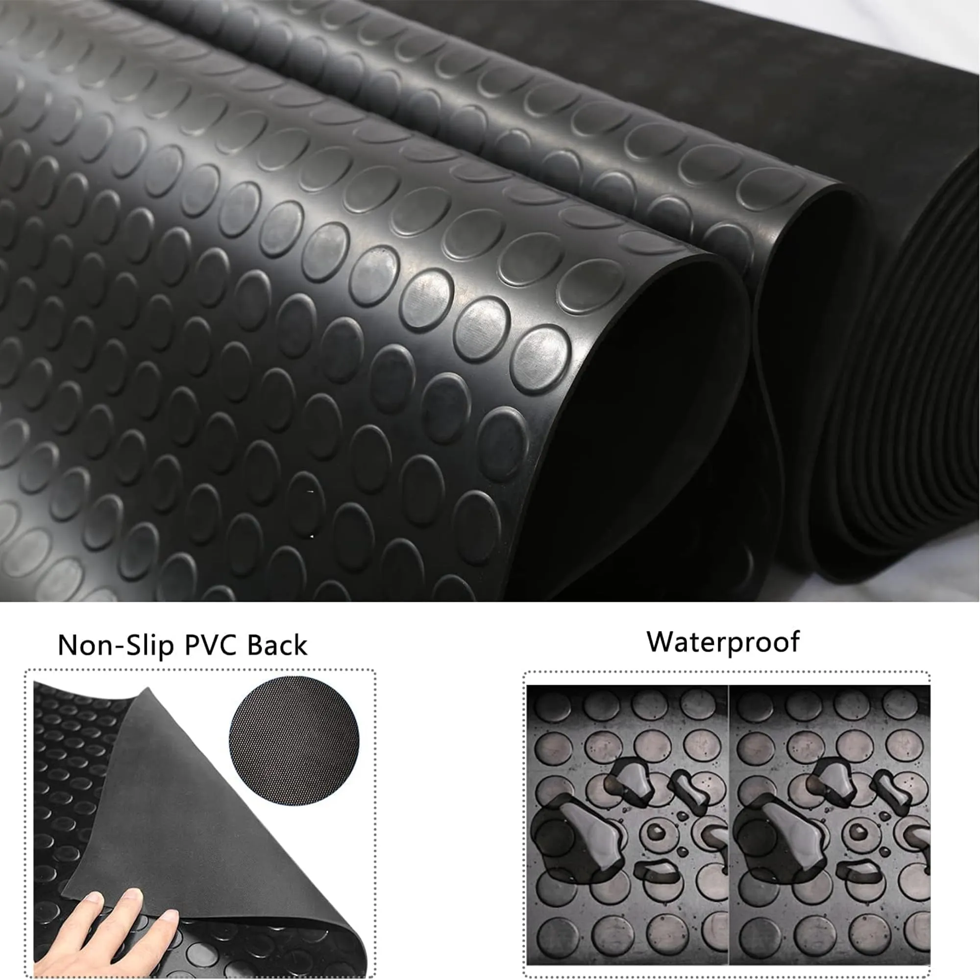 Homestic Anti-Skid & Shock Protection Electrical Rubber Mat for Floor | Non-Slip Electrical Insulation Mat for Transformer Rooms, Electrical Panels, Lift Machine Room | RM628B - Black