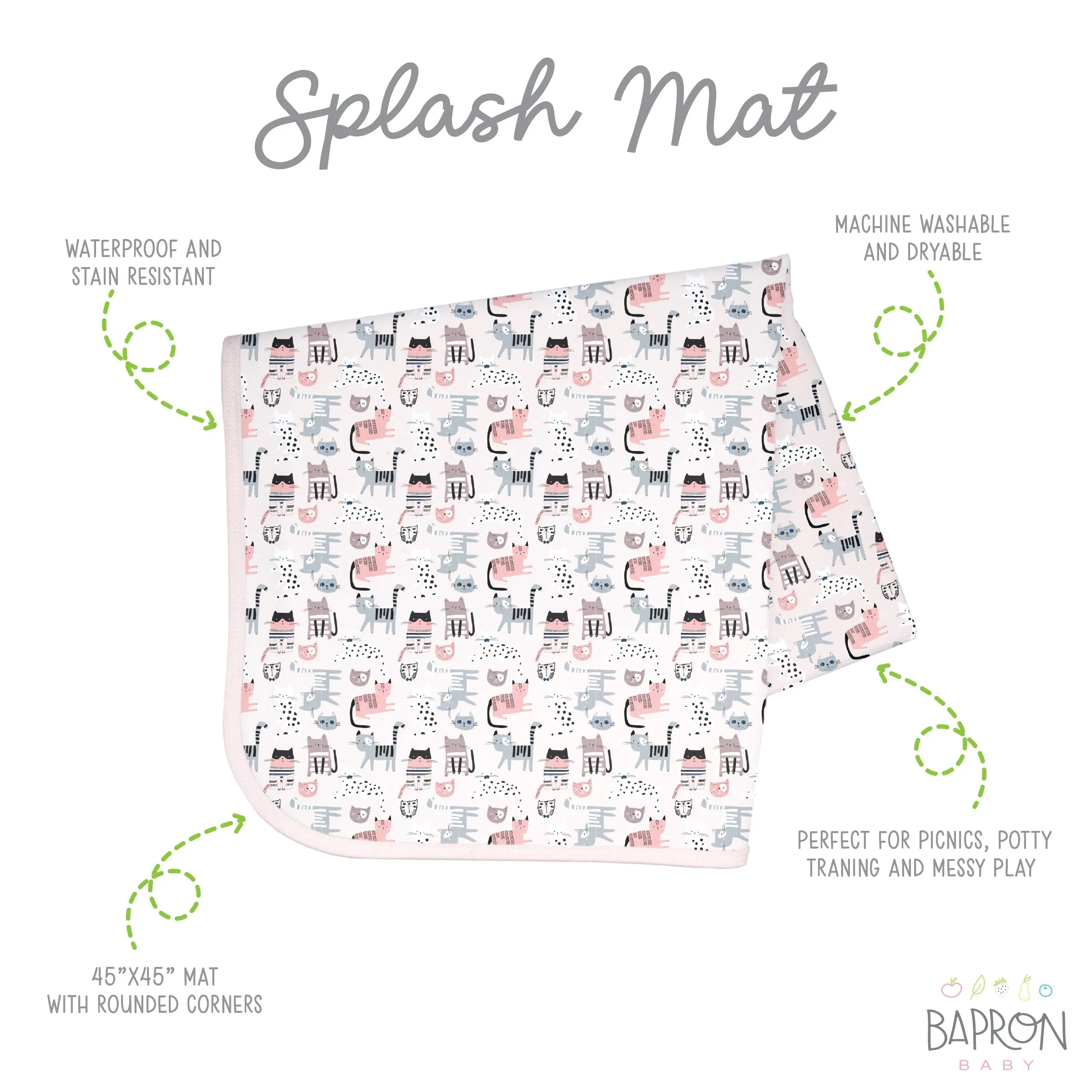 Kitty Splash Mat - A Waterproof Catch-all For Highchair Spills And More!