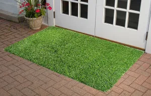 Kuber Industries Arificial Grass for Floor, Soft and Durable Plastic Natural Landscape Garden Plastic Door Mat, Artificial Grass Large Size(100 cm x 60 cm x 1.5 cm) Grassmat12, (Model: Grass12), Green