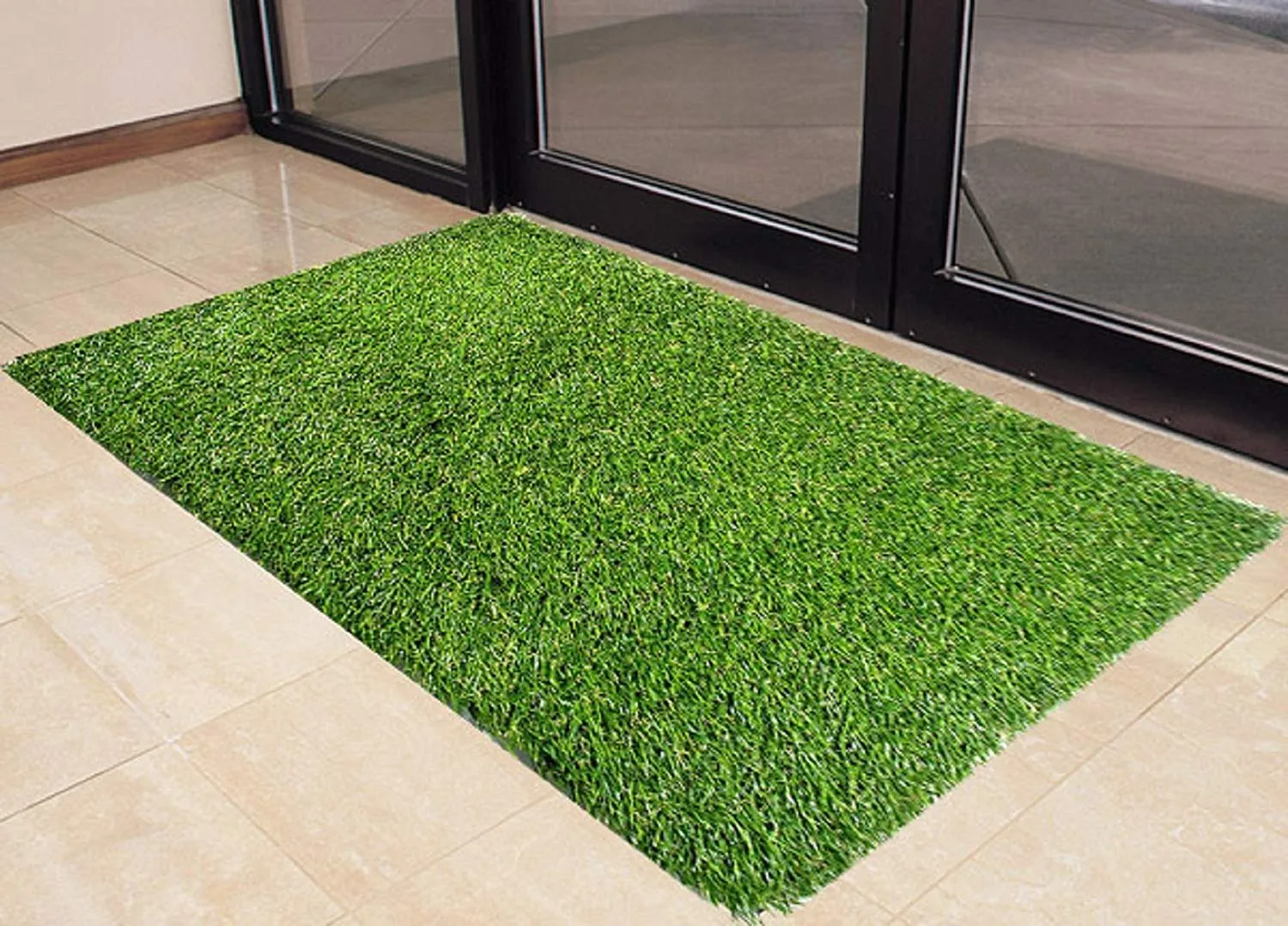 Kuber Industries Arificial Grass for Floor, Soft and Durable Plastic Natural Landscape Garden Plastic Door Mat, Artificial Grass Large Size(100 cm x 60 cm x 1.5 cm) Grassmat12, (Model: Grass12), Green