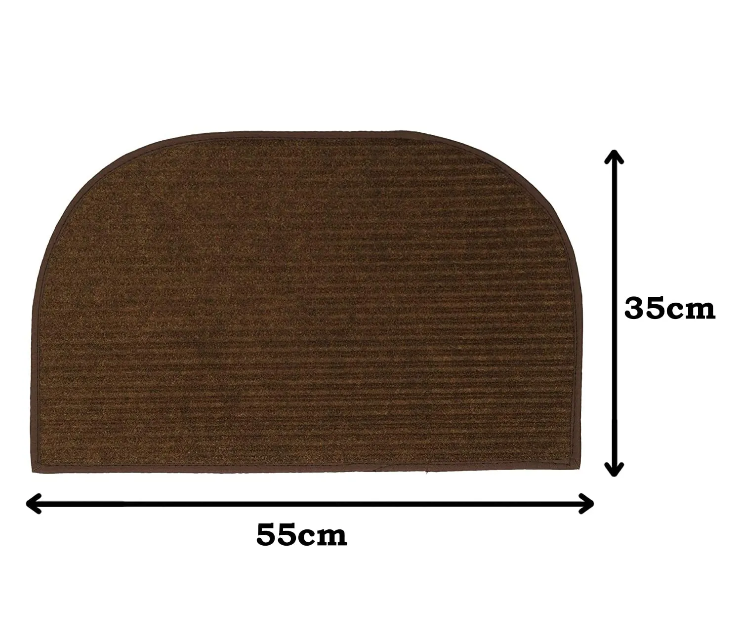 Kuber Industries D Shape Strips Design Microfiber Non-Slip Door Mat for Outdoor, Indoor 21 in. x 13 in. Pack of 3 (Brown)