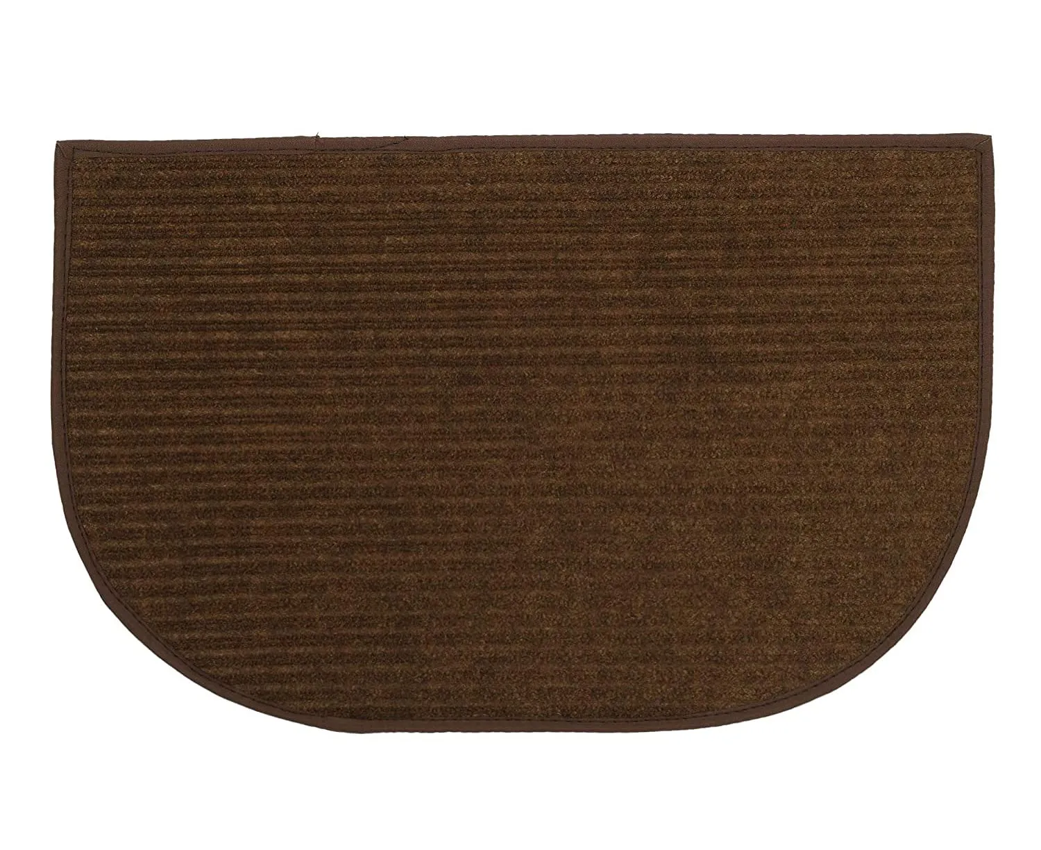 Kuber Industries D Shape Strips Design Microfiber Non-Slip Door Mat for Outdoor, Indoor 21 in. x 13 in. Pack of 3 (Brown)