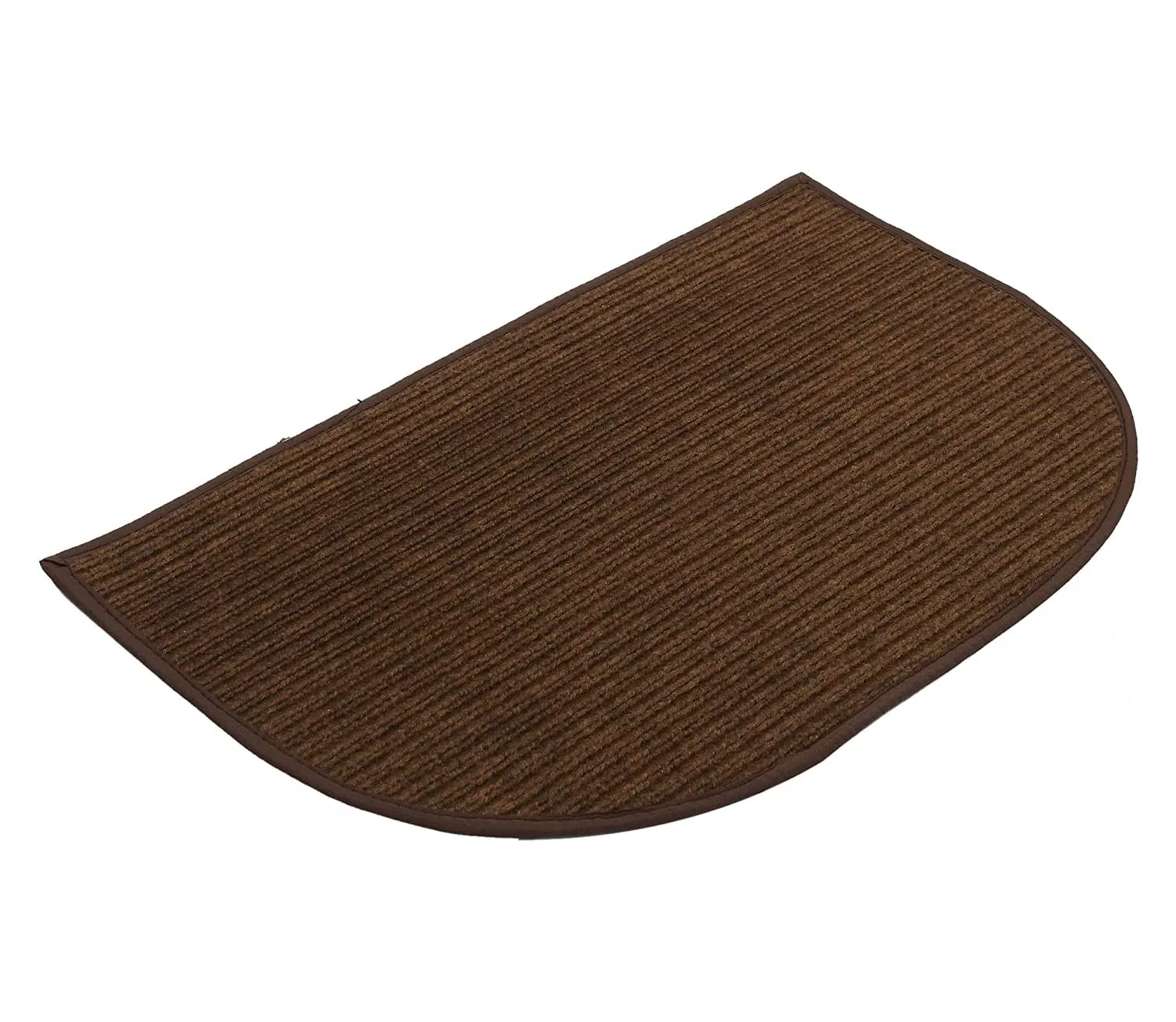 Kuber Industries D Shape Strips Design Microfiber Non-Slip Door Mat for Outdoor, Indoor 21 in. x 13 in. Pack of 3 (Brown)