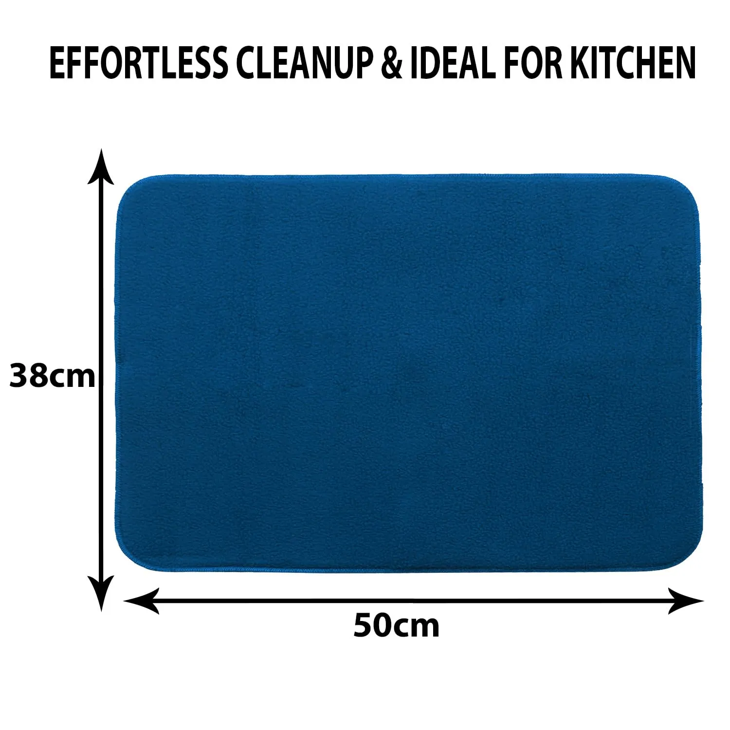 Kuber Industries Dish Dry Mat | Microfiber Drying Mat | Kitchen Drying Mat | Reversible Mat | Kitchen Absorbent Mat | Dish Dry Mat for Kitchen | 38x50 | Pack of 2 | Blue