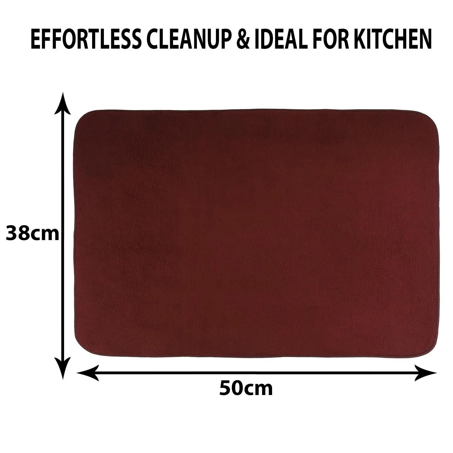 Kuber Industries Dish Dry Mat | Microfiber Drying Mat | Kitchen Drying Mat | Reversible Mat | Kitchen Absorbent Mat | Dish Dry Mat for Kitchen | 38x50 | Pack of 2 | Maroon