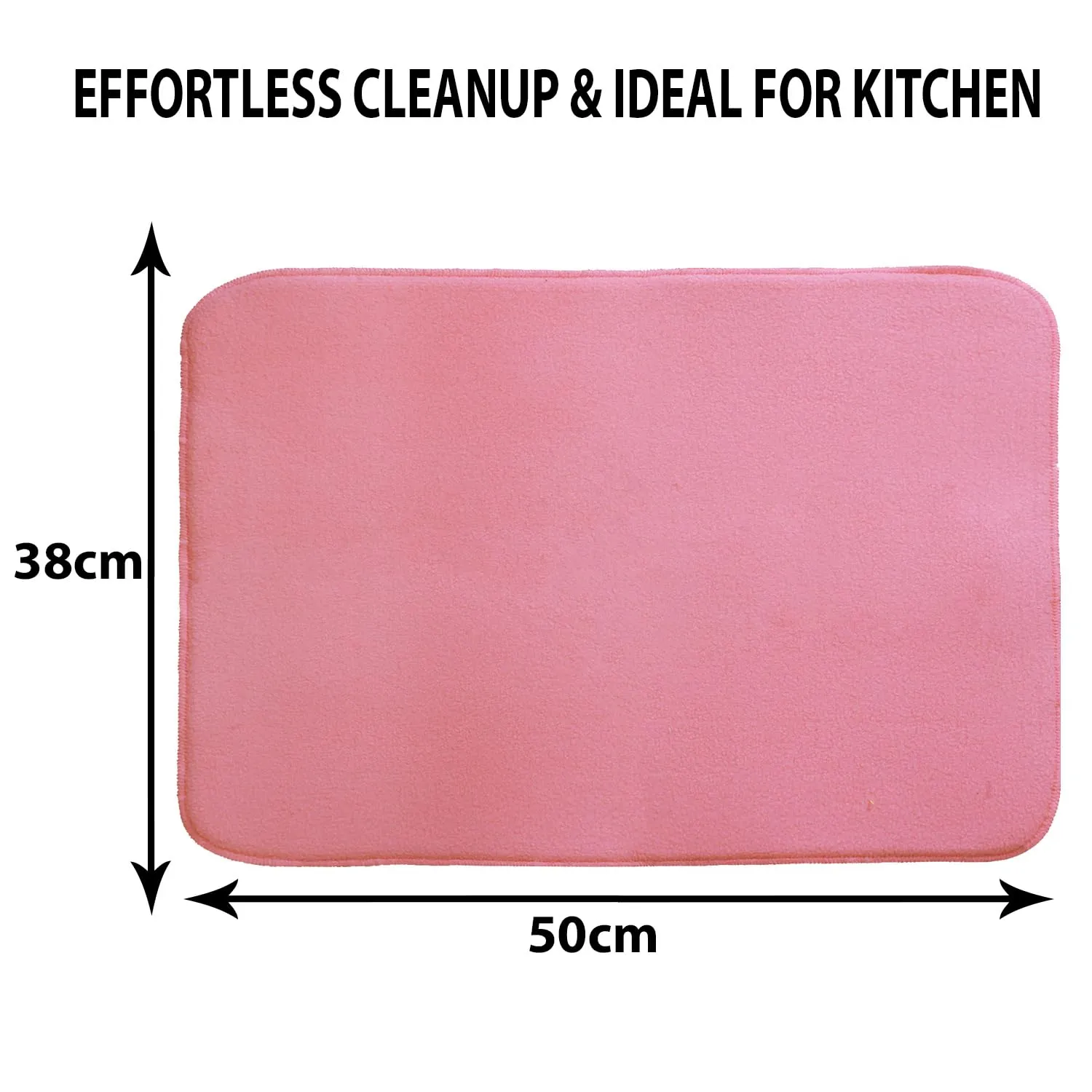 Kuber Industries Dish Dry Mat | Microfiber Drying Mat | Kitchen Drying Mat | Reversible Mat | Kitchen Absorbent Mat | Dish Dry Mat for Kitchen | 38x50 | Pack of 2 | Pink