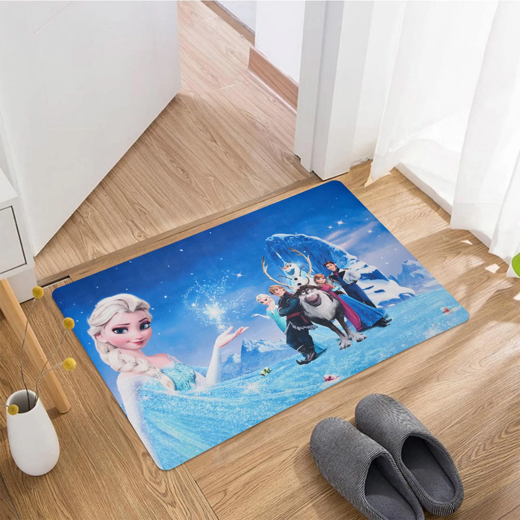 Kuber Industries Disney Frozen Bathmat | Anti Skid Door Mat | Super Absorbent Bath Mat | Rubber Floor Mat for Home | Quick-Drying Non-Slip Floor Mat | HY016 | Blue