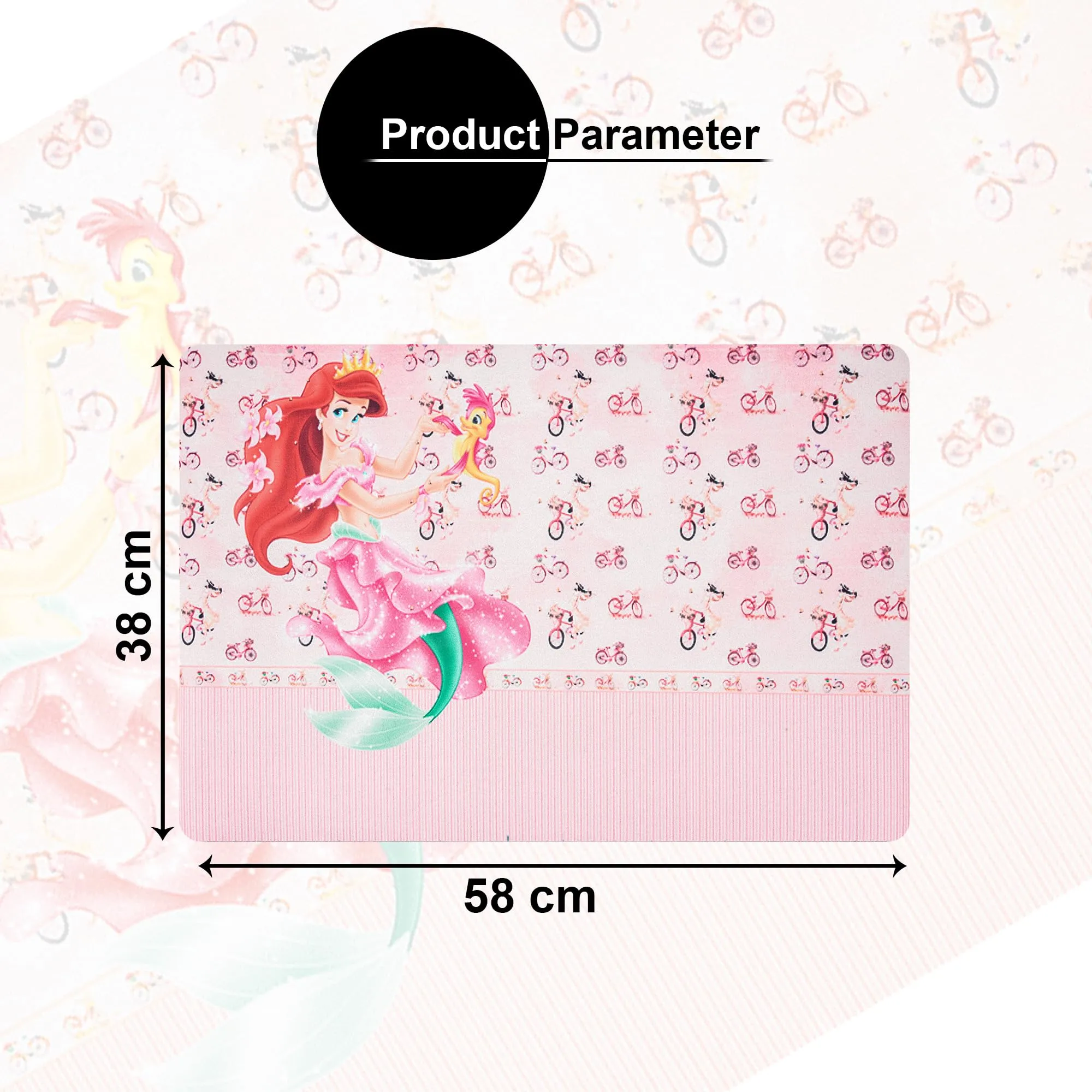 Kuber Industries Little Mermaid Bathmat | Anti Skid Door Mat | Super Absorbent Bath Mat | Rubber Floor Mat for Home | Quick-Drying Non-Slip Floor Mat | HY018 | Pink